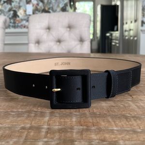 St. John Black Satin Belt